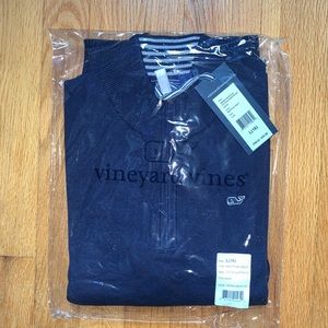 Navy Cotton Quarter Zip Vineyard Vines size L(16)
